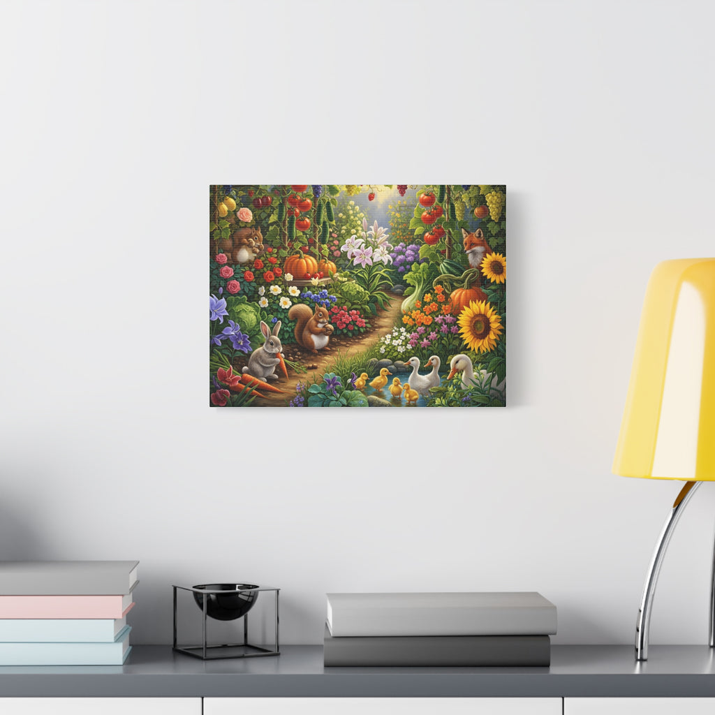 Whimsical Garden Wildlife Canvas