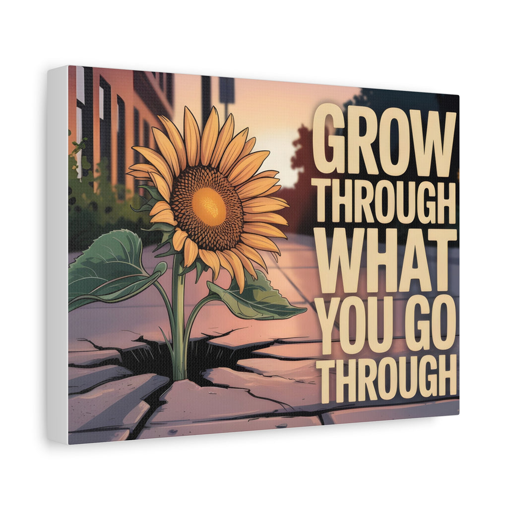 Inspirational Canvas Wall Art, Motivational Decor, Sunflower Print, Home Office Inspiration, Unique Gift for Friends