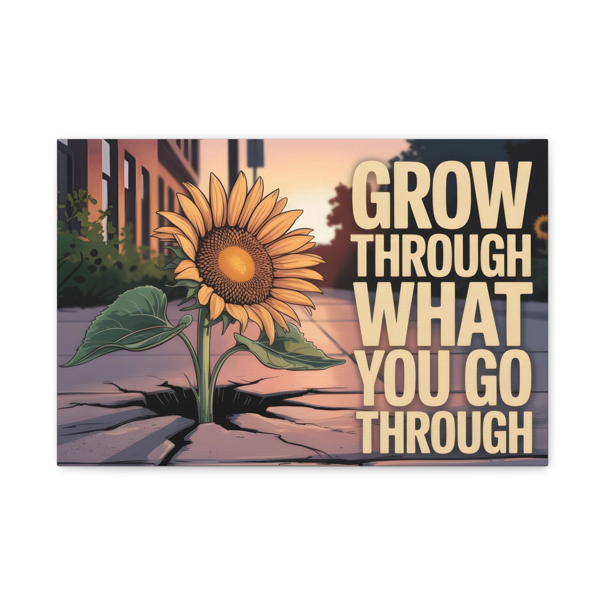 Inspirational Canvas Wall Art, Motivational Decor, Sunflower Print, Home Office Inspiration, Unique Gift for Friends