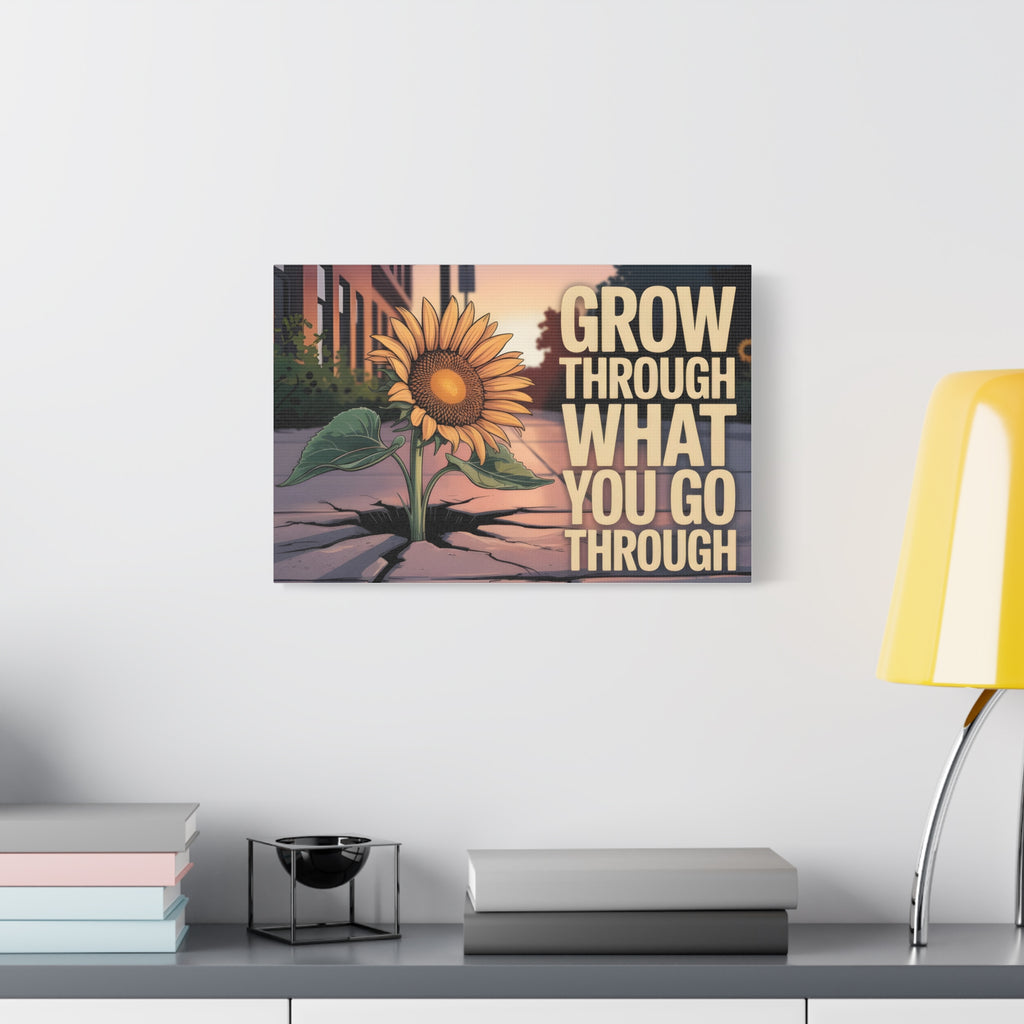 Inspirational Canvas Wall Art, Motivational Decor, Sunflower Print, Home Office Inspiration, Unique Gift for Friends