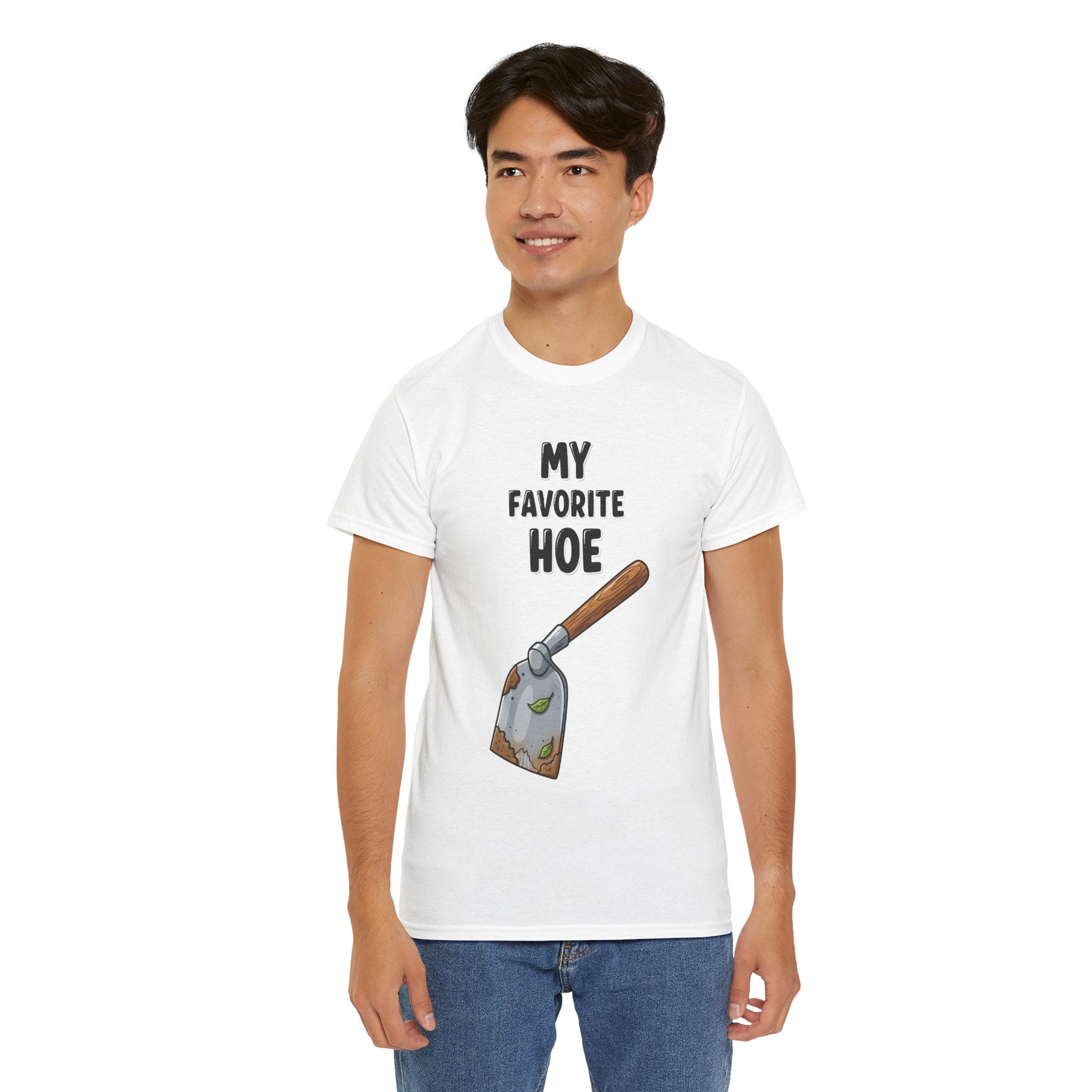 Gardening Humor Unisex Heavy Cotton Tee - "My Favorite Hoe"