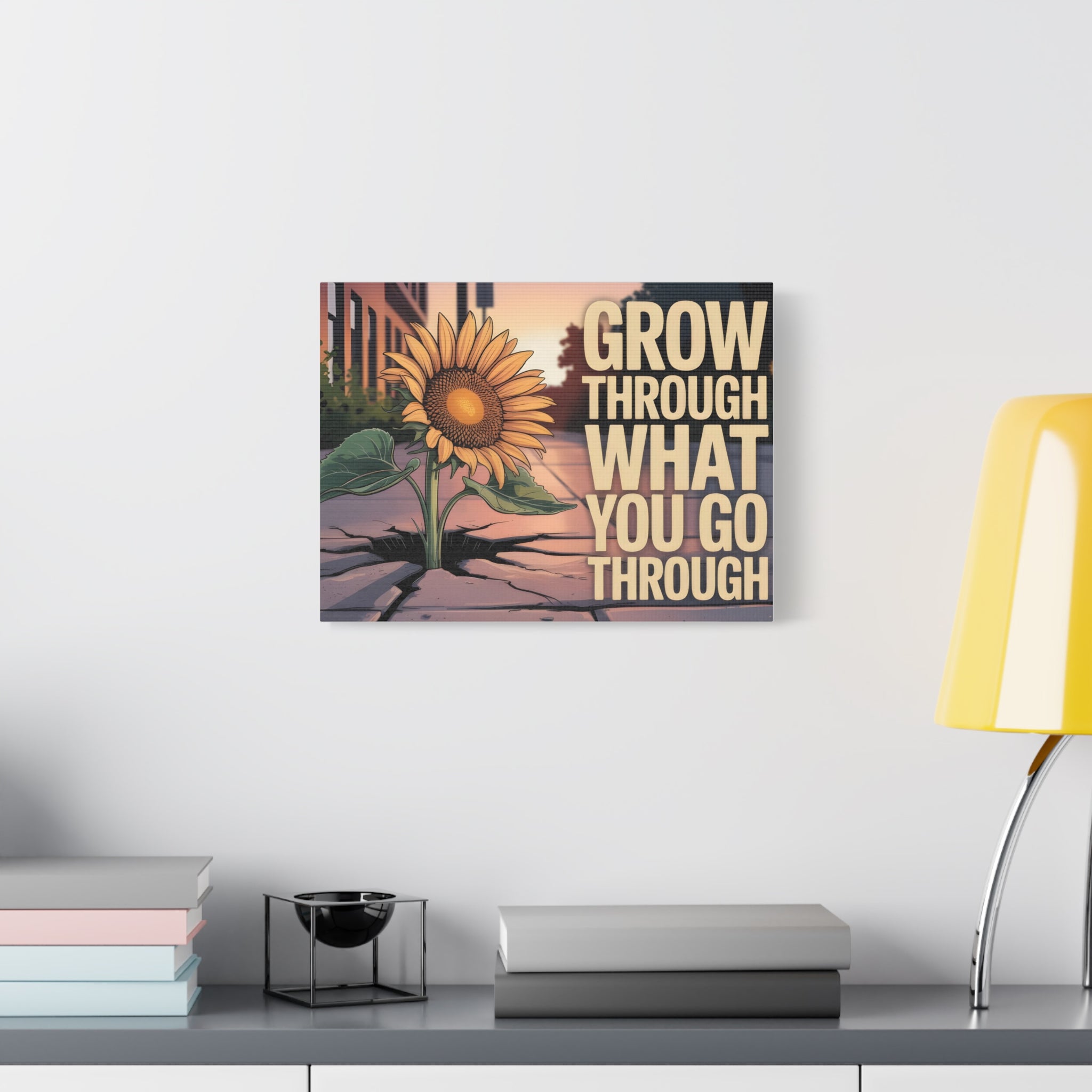 Inspirational Canvas Wall Art, Motivational Decor, Sunflower Print, Home Office Inspiration, Unique Gift for Friends