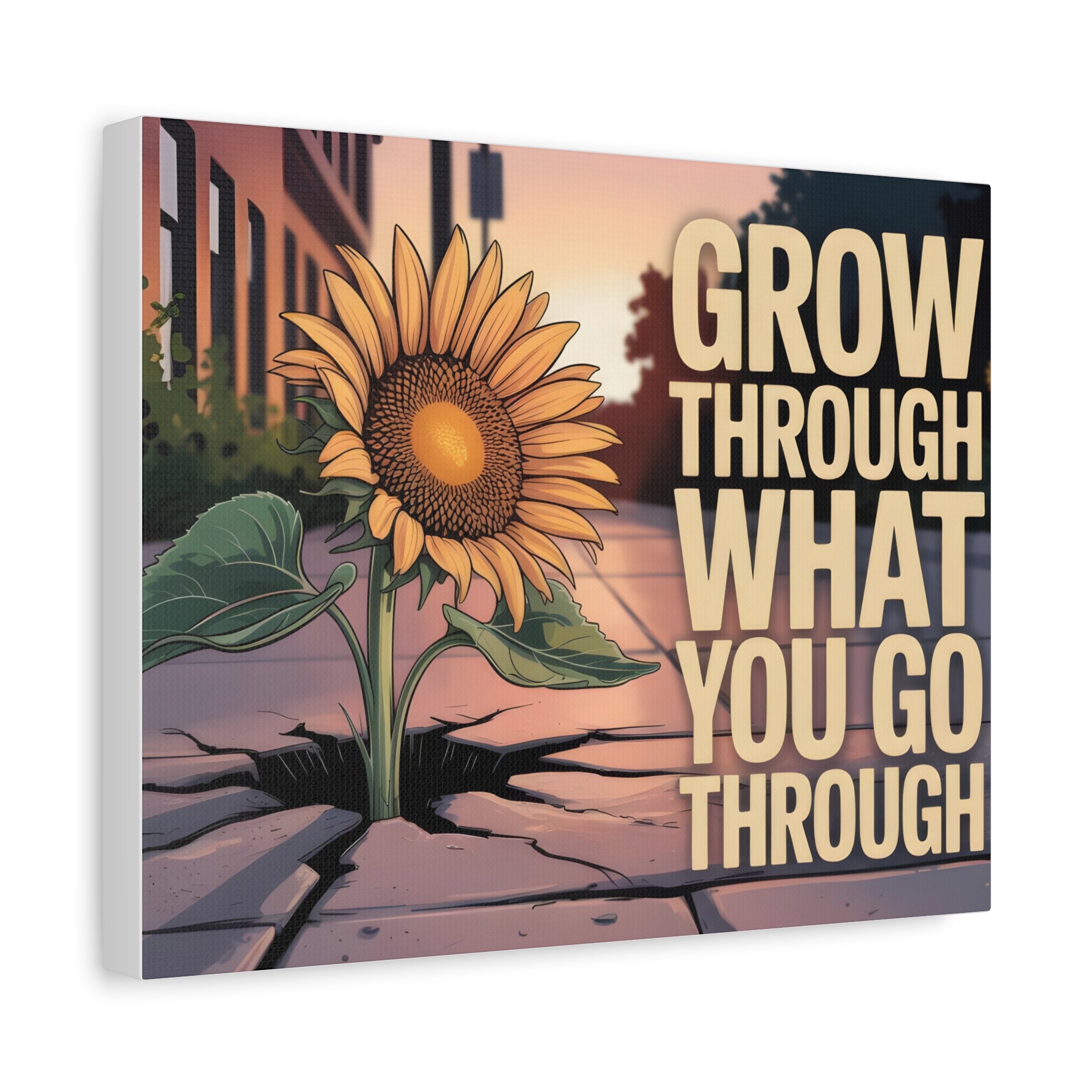 Inspirational Canvas Wall Art, Motivational Decor, Sunflower Print, Home Office Inspiration, Unique Gift for Friends
