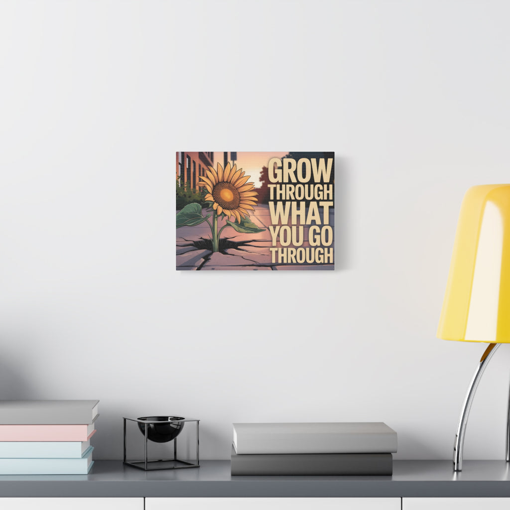 Inspirational Canvas Wall Art, Motivational Decor, Sunflower Print, Home Office Inspiration, Unique Gift for Friends