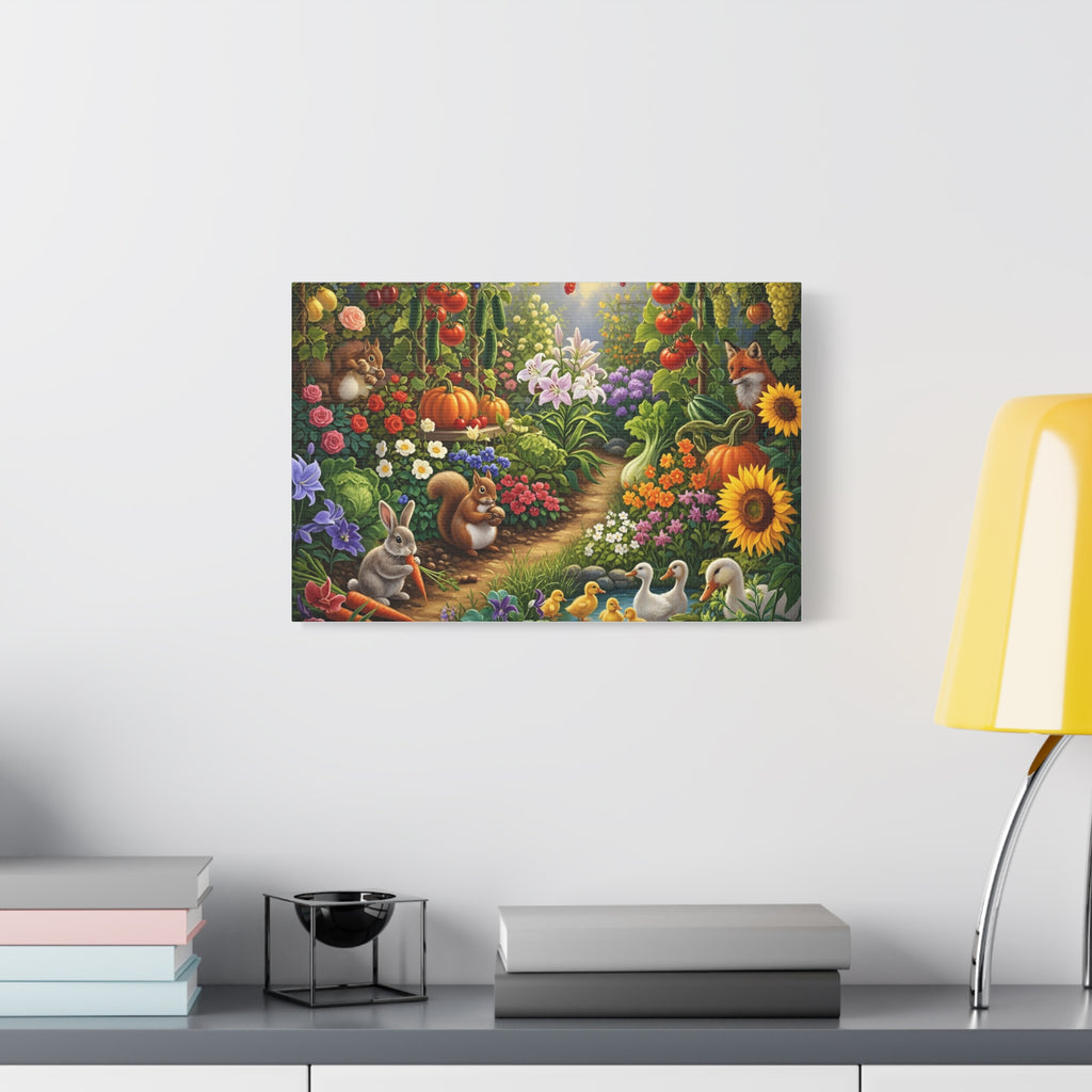 Whimsical Garden Wildlife Canvas