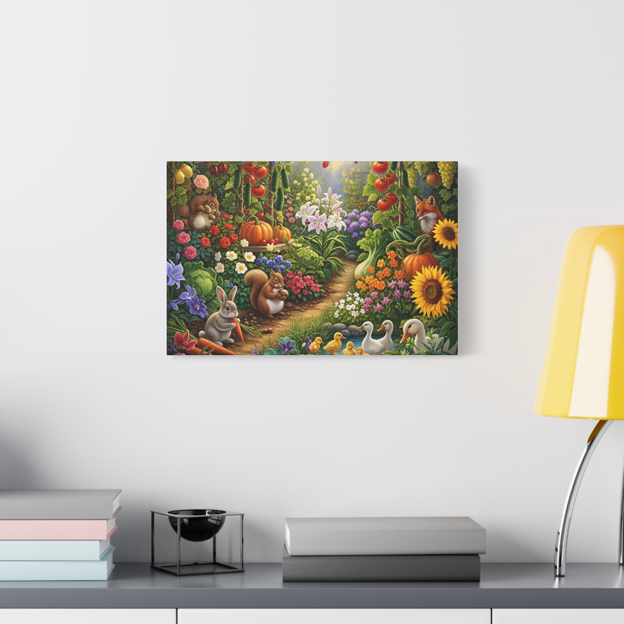 Whimsical Garden Wildlife Canvas