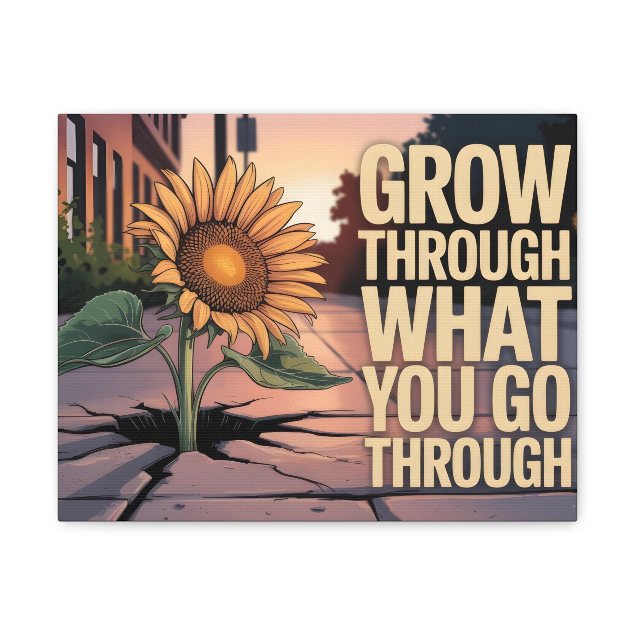 Inspirational Canvas Wall Art, Motivational Decor, Sunflower Print, Home Office Inspiration, Unique Gift for Friends