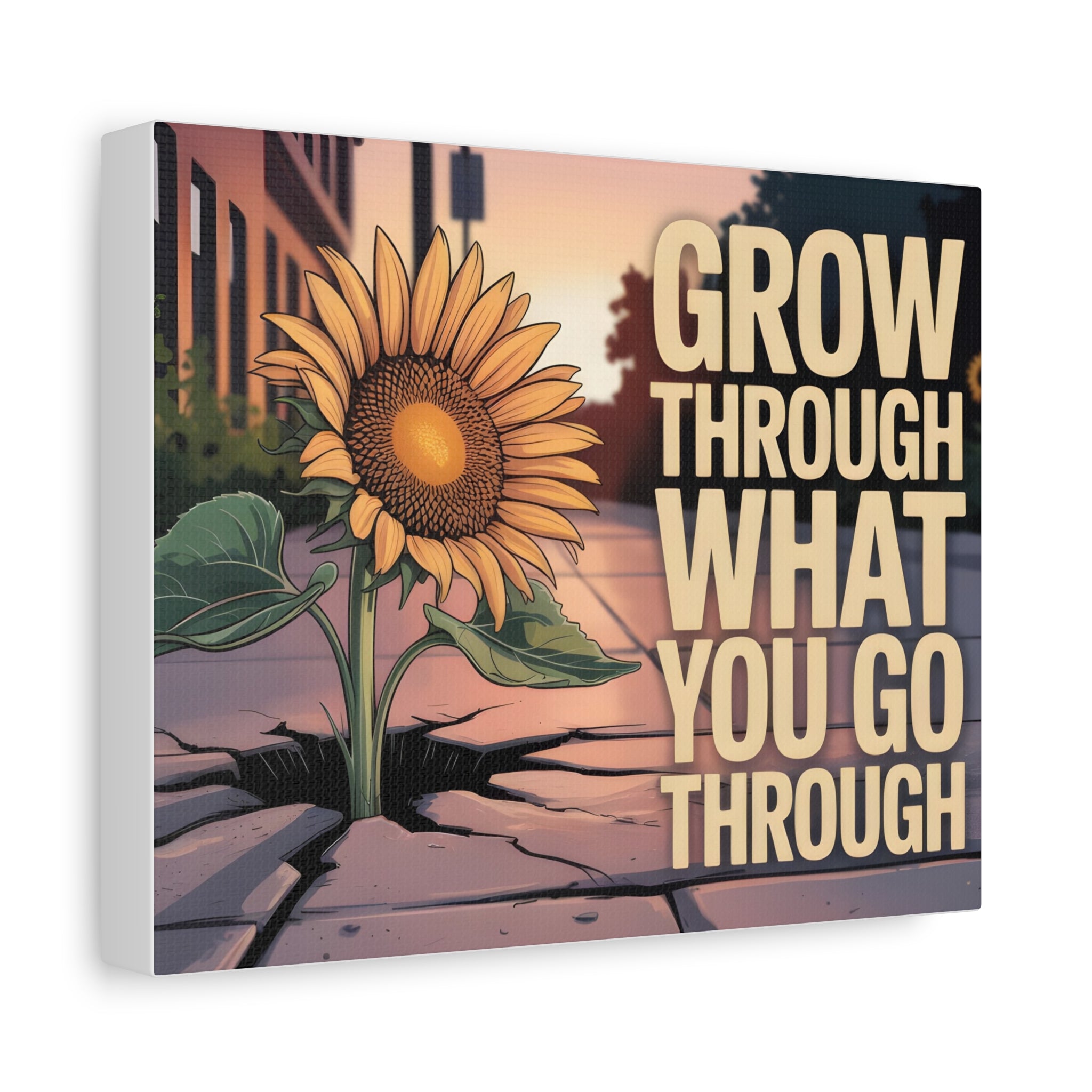 Inspirational Canvas Wall Art, Motivational Decor, Sunflower Print, Home Office Inspiration, Unique Gift for Friends