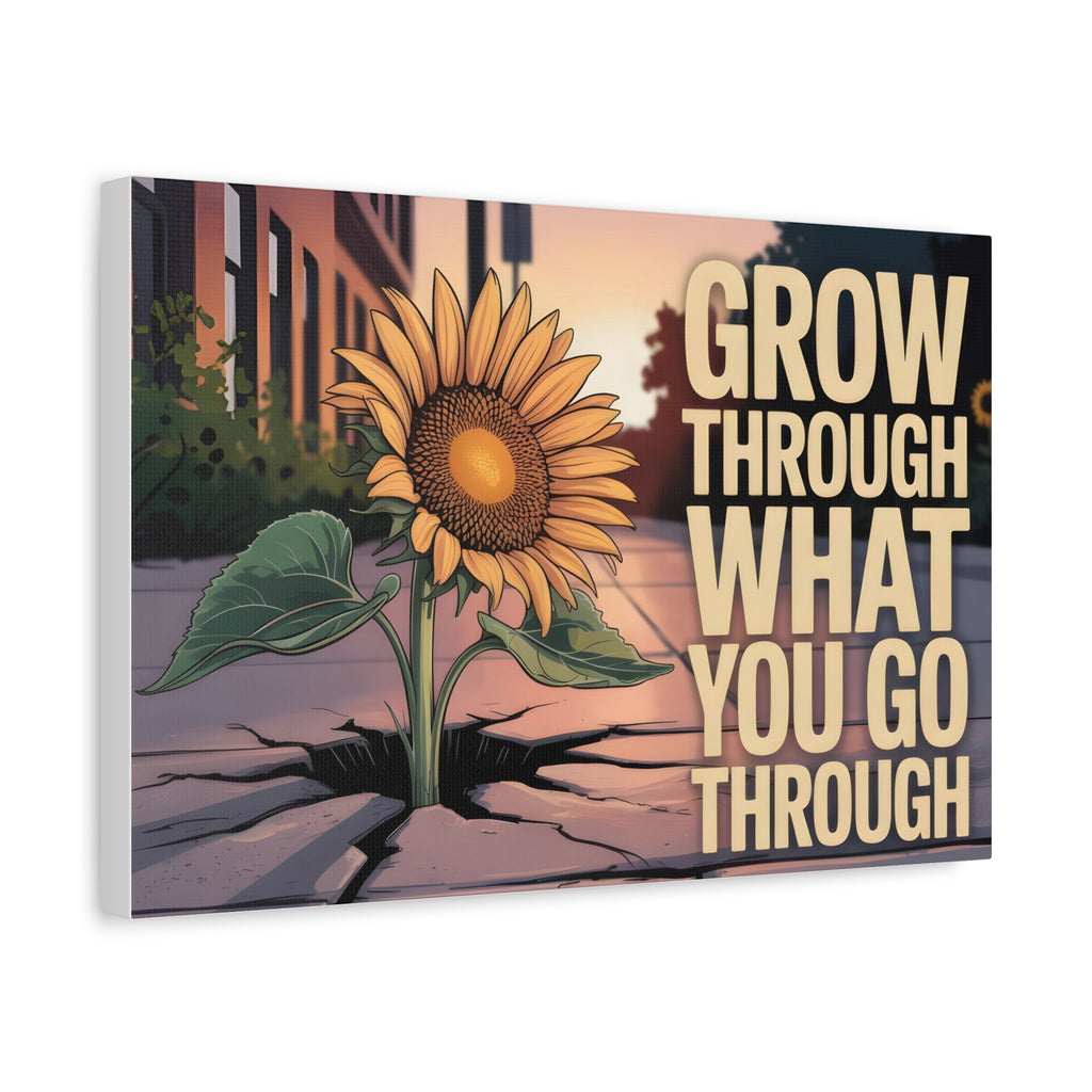 Inspirational Canvas Wall Art, Motivational Decor, Sunflower Print, Home Office Inspiration, Unique Gift for Friends