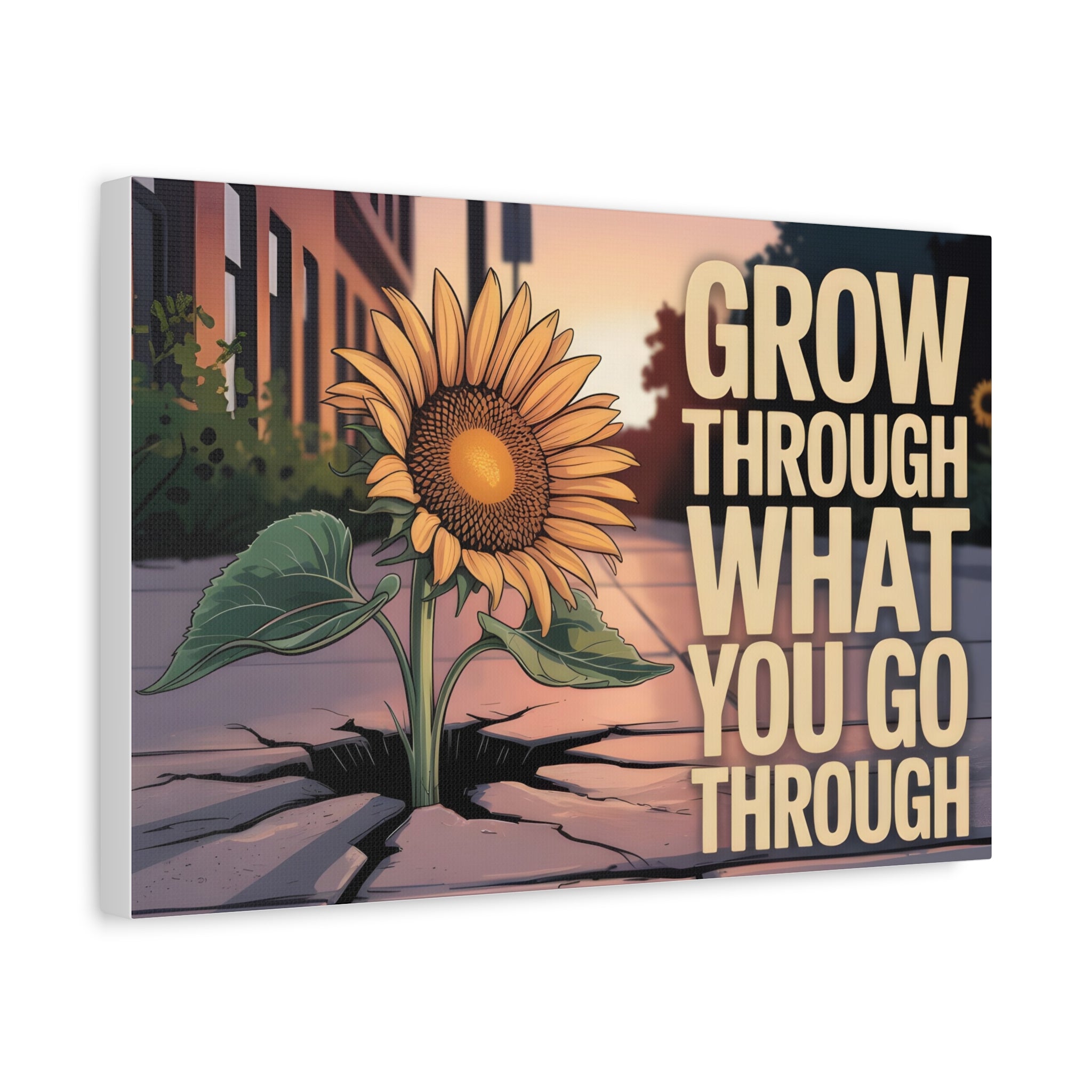 Inspirational Canvas Wall Art, Motivational Decor, Sunflower Print, Home Office Inspiration, Unique Gift for Friends