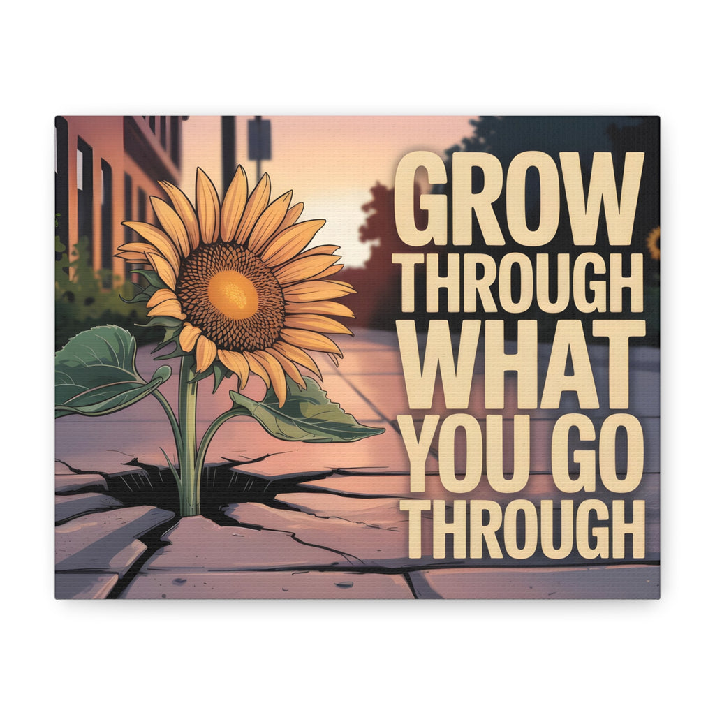 Inspirational Canvas Wall Art, Motivational Decor, Sunflower Print, Home Office Inspiration, Unique Gift for Friends