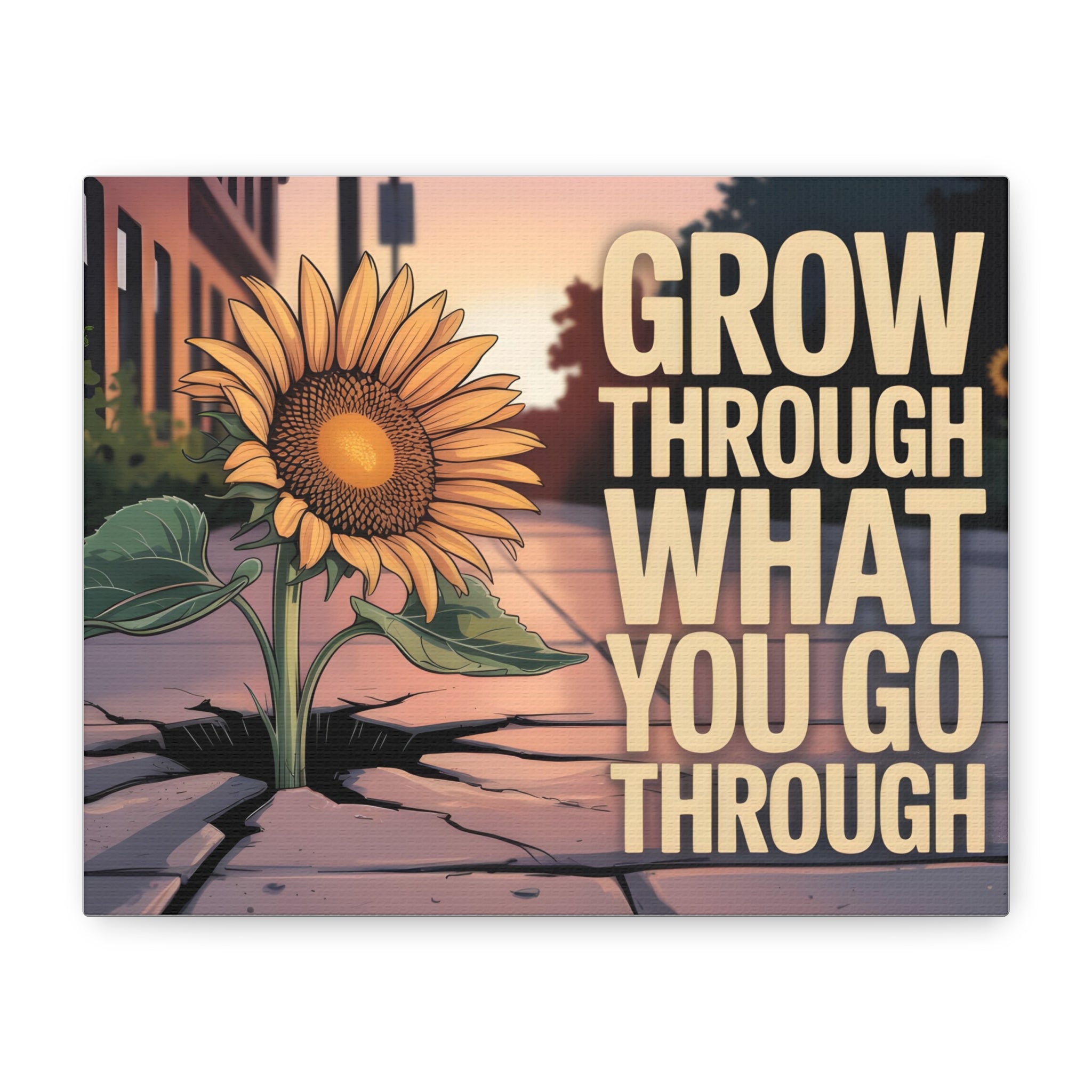 Inspirational Canvas Wall Art, Motivational Decor, Sunflower Print, Home Office Inspiration, Unique Gift for Friends