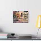 Inspirational Canvas Wall Art, Motivational Decor, Sunflower Print, Home Office Inspiration, Unique Gift for Friends