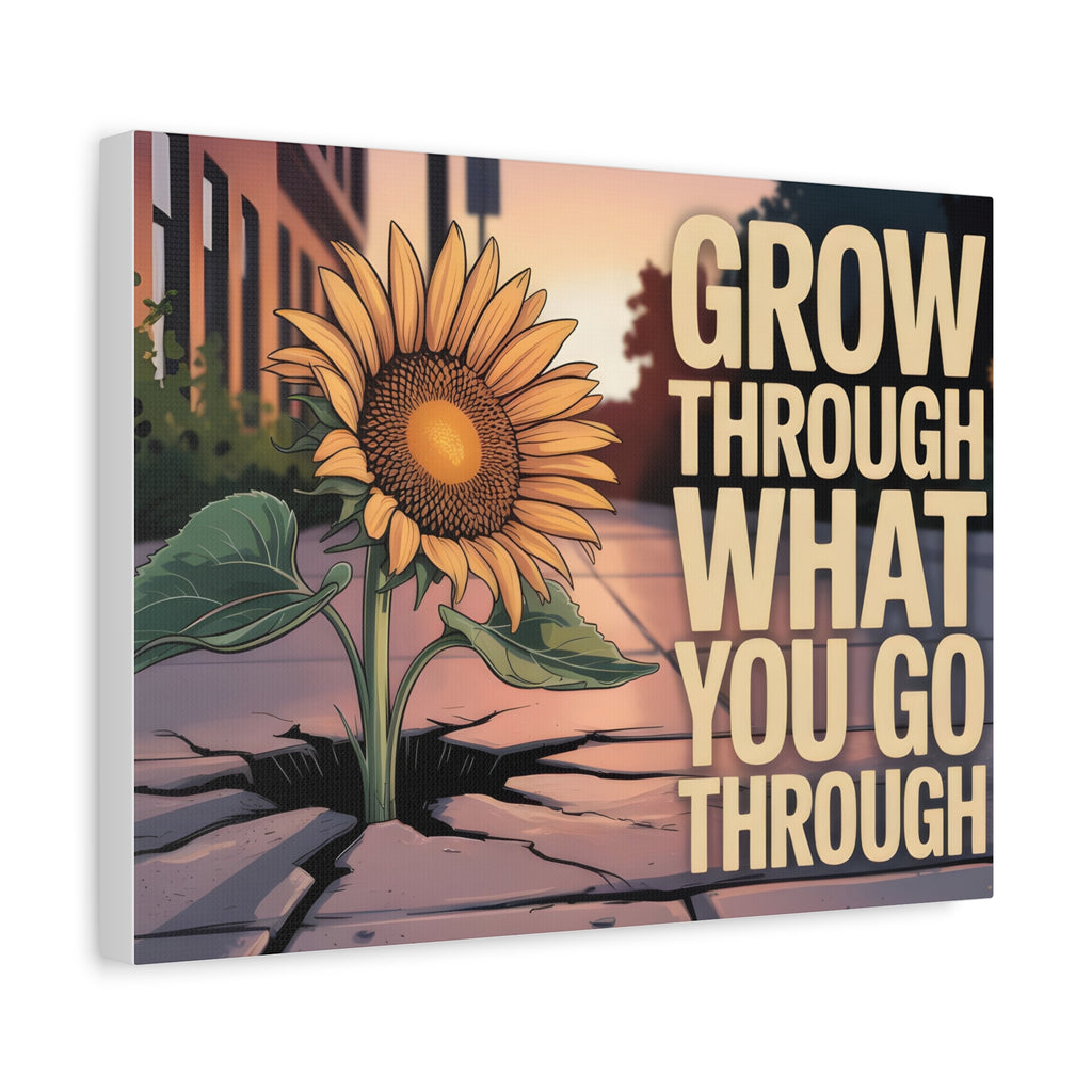 Inspirational Canvas Wall Art, Motivational Decor, Sunflower Print, Home Office Inspiration, Unique Gift for Friends