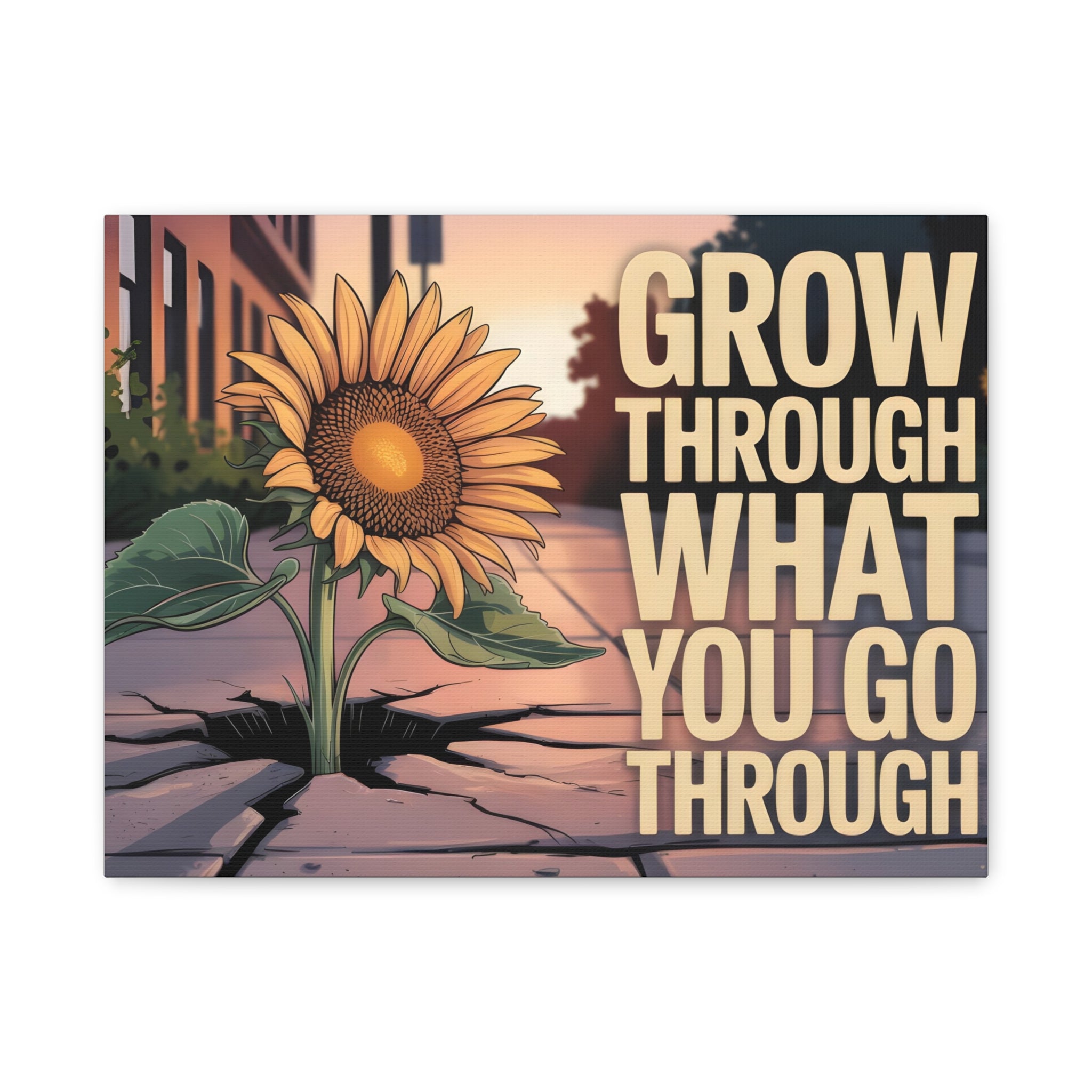 Inspirational Canvas Wall Art, Motivational Decor, Sunflower Print, Home Office Inspiration, Unique Gift for Friends