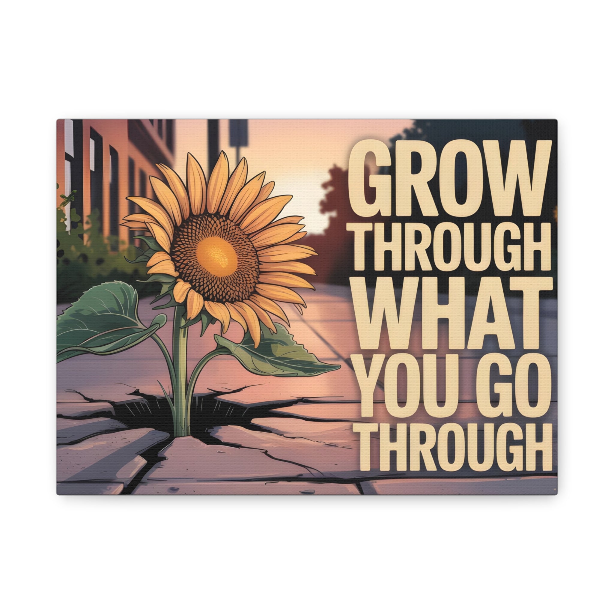 Inspirational Canvas Wall Art, Motivational Decor, Sunflower Print, Home Office Inspiration, Unique Gift for Friends