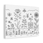 Floral Garden Canvas Wall Art, Woodland Decor, Hand-Drawn Style, Nature Lover Gift, Minimalist Home Decoration, Spring Decor