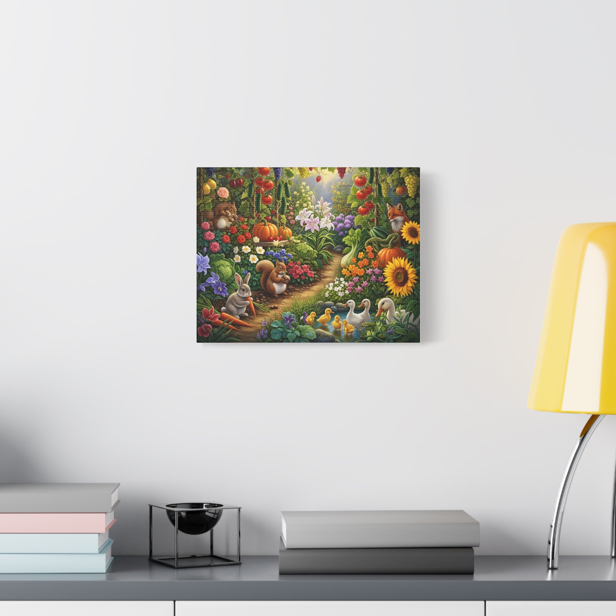 Whimsical Garden Wildlife Canvas