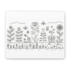 Floral Garden Canvas Wall Art, Woodland Decor, Hand-Drawn Style, Nature Lover Gift, Minimalist Home Decoration, Spring Decor
